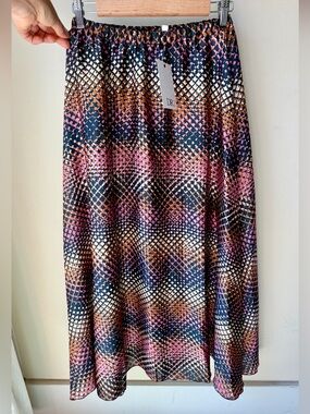 NWT! Maxi Flowy Skirt - Multi-Color Modern Geo-Patterned - XS (fits like a Sm)